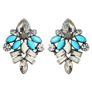 Amrita Singh Goa Turquoise Ivory Austrian Stud Statement Earrings